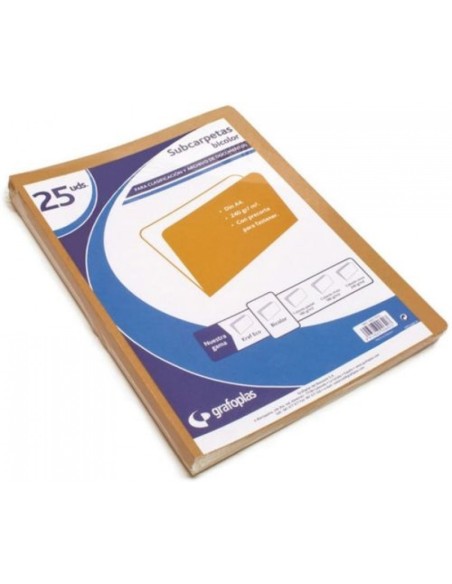 PAQ 25 SUBCARPETAS A4 KRAFT BICOLOR 240G