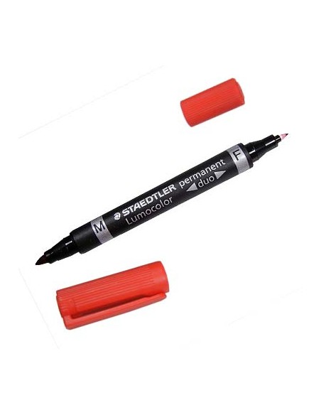 Lumocolor Duo marcador permanente Punta redonda/fina Rojo 10 pieza(s) 348-2