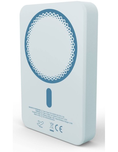 Magnetic Powerbank 10000 mAh Cargador inalámbrico Azul