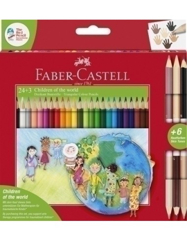LAPICES COLOR FABER  est.24+3 BICOLOR - Pack de 6 unidades