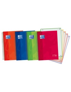 Paq 5 cuaderno espiral europeanbook5 a4 120h 90g cuad5x5 tapa extradura 5 colores de recuadro