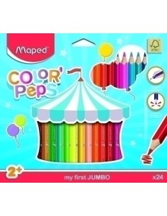 LAPICES COLOR MAPED COLOR PEPS JUMBO 24 - Pack de 12 unidades
