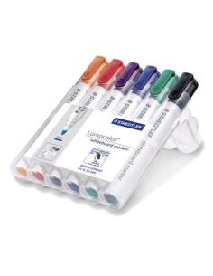 Lumocolor whiteboard marker 351 marcador 6 pieza(s) Punta redonda Negro, Azul, Verde, Naranja, Rojo, Violeta