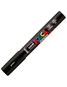 POSCA MARCADOR PC-5BR BRUSH PUNTA M SEMIFLEXIBLE NEGRO 311852000 Pack 6 Unid