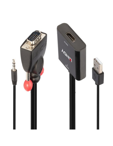 38284 adaptador de cable de vídeo VGA (D-Sub) + 3,5mm HDMI + USB Negro