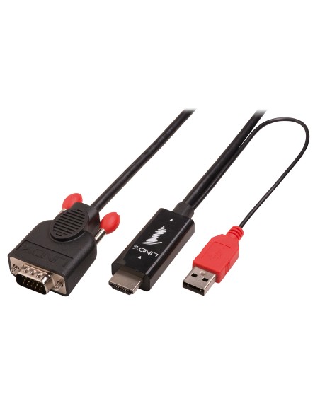 41456 adaptador de cable de vídeo 2 m HDMI VGA (D-Sub) Negro