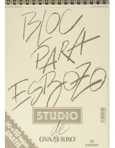 Bloc espiral de esbozo studio a4 100h 90g grano fino microperforado