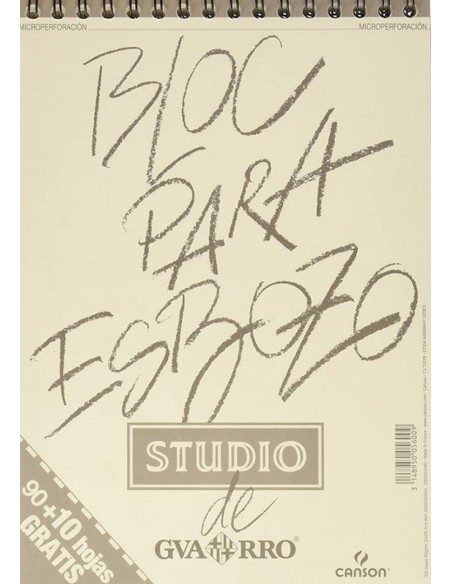 Bloc espiral de esbozo studio a4 100h 90g grano fino microperforado Bloc espiral de esbozo studio a4 100h 90g grano fino microperforado