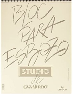 Bloc espiral de esbozo studio a3 100h 90g grano fino microperforado