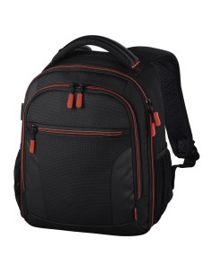 | Mochila para equipo fotográfico, Funda tipo mochila para cámara réflex, compartimientos extraíbles, color negro y rojo
