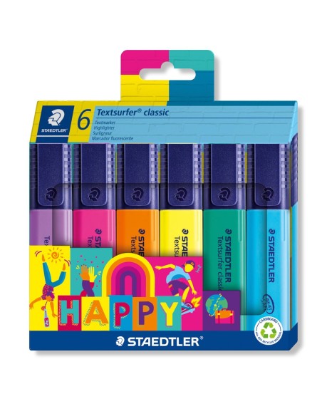 364 C6 HA marcador 6 pieza(s) Punta de cincel Azul, Verde, Naranja, Rosa, Violeta, Amarillo