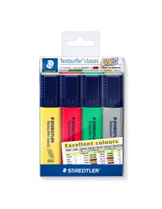 364 CWP4-X marcador 4 pieza(s) Punta de cincel Verde, Gris, Rojo, Amarillo