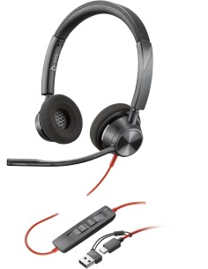 Auriculares estéreo Blackwire 3320 con certificación Microsoft Teams USB-C + Adaptador USB-C/A