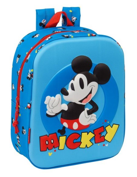 MOCHILA GUARDERIA 3D BOLSILLO RED MICKEY MOUSE 22x27x10CM