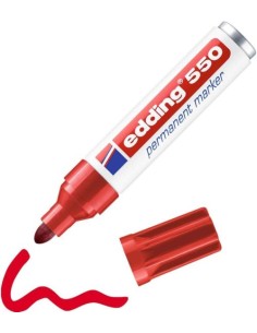 C 10 ROTULADOR EDDING 550 ROJO MARCADOR PERMANENTE
