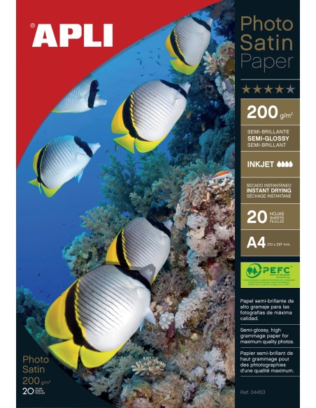 04453 papel fotográfico A4 Blanco Semi-brillo