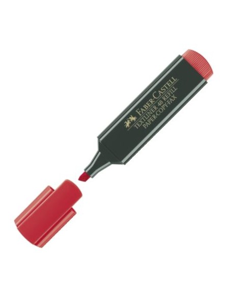 C 10 marcador fluorescente textliner 48 rojo faber castell