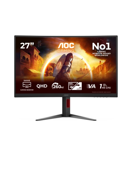 G4 Gaming pantalla para PC 68,6 cm (27") 2560 x 1440 Pixeles Quad HD LED Negro, Rojo