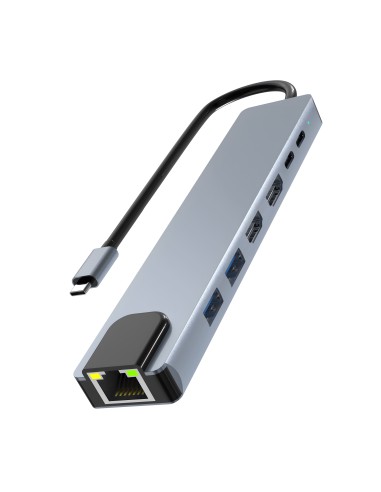 Hub iClick - 7-in-1 dual-screen 4K USB-C hub - aluminum