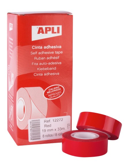12272 cinta adhesiva 33 m Rojo 8 pieza(s)