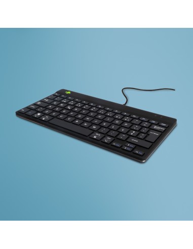 Teclado ergonómico R-Go Compact Break, teclado compacto con software de pausa, QWERTY (PT), cableado, negro