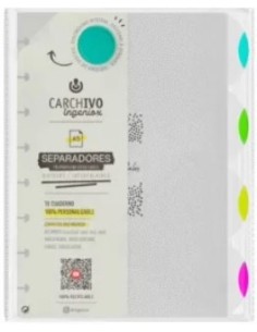 SEPARADORES INGENIOX A5 PP TRANS NEON 4 POSICIONES