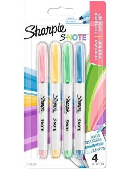 Estuche 4 marcadores creativos sharpe s note duo pastel