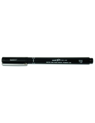 ROTUL.UNI PIN MANGA 0,2 mm NEGRO - Pack de 12 unidades