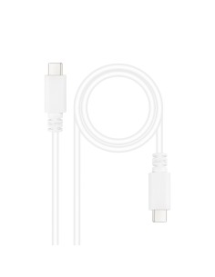 Cable USB 2.0 3A, tipo USB-C/M-USB-C/M, Blanco, 1 m