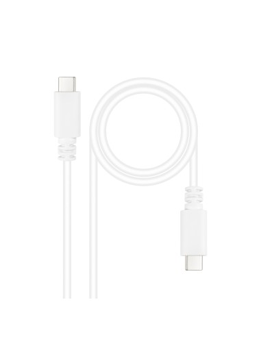 Cable USB 2.0 3A, tipo USB-C/M-USB-C/M, Blanco, 1 m