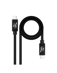 Cable USB 4 Gen 3x2 40Gbps 5A/240W, USB-C/M-USB-C/M, Negro, 1 m