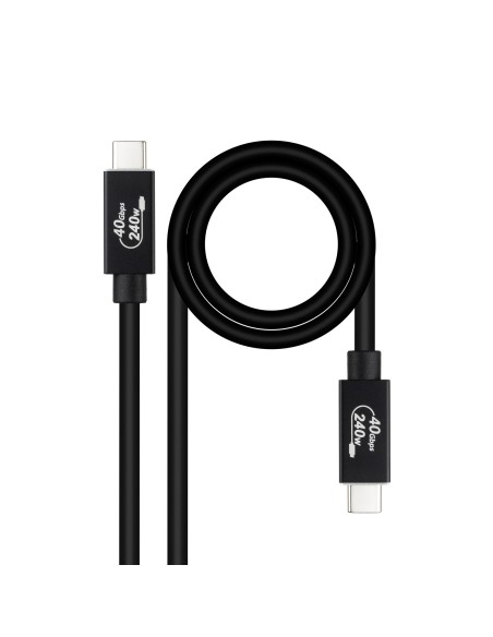 Cable USB 4 Gen 3x2 40Gbps 5A/240W, USB-C/M-USB-C/M, Negro, 1.8 m