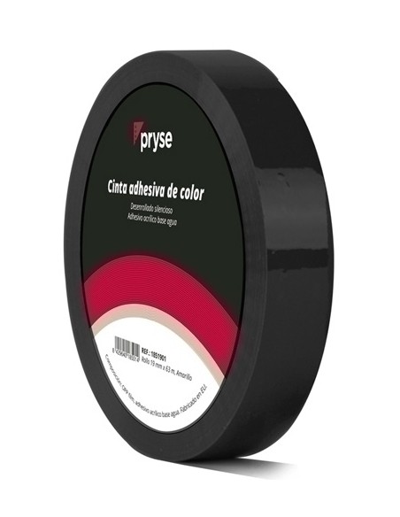 CINTA ADHESIVA PRYSE OPP 19x63 NEGRO - Pack de 6 unidades