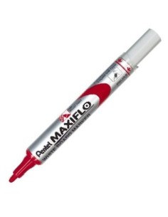 C 12 rotulador para pizarra blanca maxiflo s color rojo punta media pentel