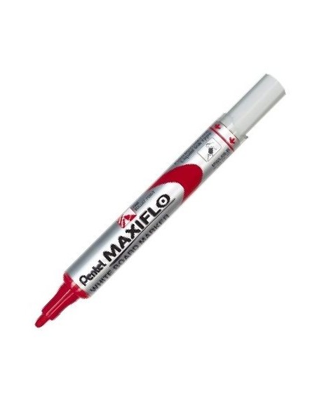 C 12 rotulador para pizarra blanca maxiflo s color rojo punta media pentel