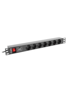 PDU-07F-0200-BK unidad de distribución de energía (PDU) 1U Negro 7 salidas AC