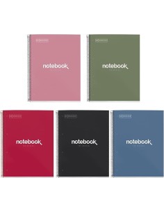 Paq 5 cuaderno espiral notebook1 a4 80h 90g cuad5x5 emotions colores intensos
