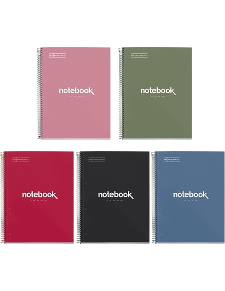 Paq 5 cuaderno espiral notebook1 a4 80h 90g cuad5x5 emotions colores intensos Paq 5 cuaderno espiral notebook1 a4 80h 90g cuad5x5 emotions colores intensos