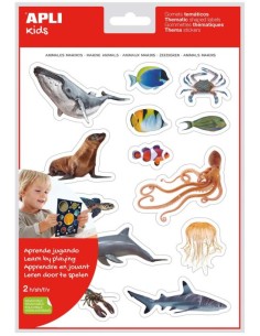 BOLSA 2 HOJAS GOMETS ANIMALES MARINOS REALISTAS