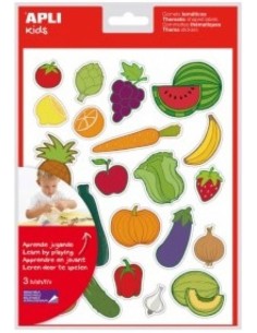 BOLSA 3 HOJAS GOMETS TEMATICOS FRUTAS Y VERDURAS