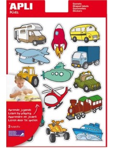 BOLSA 3 HOJAS GOMETS TEMATICOS LOS TRANSPORTES