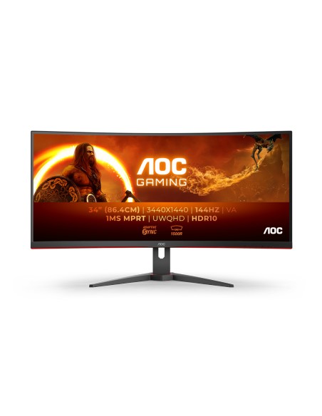 G2 CU34G2XE/BK LED display 86,4 cm (34") 3440 x 1440 Pixeles Wide Quad HD LCD Negro, Rojo