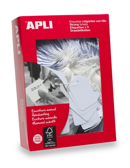 00392 etiqueta sin adhesivo 500 pieza(s) Blanco Rectángulo