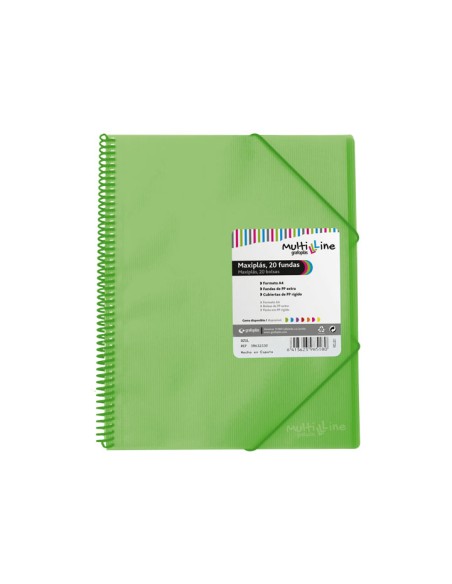 CARP. GRAFOPLAS 20 FUNDAS MAXIPLAS C/ESPIRAL VERDE