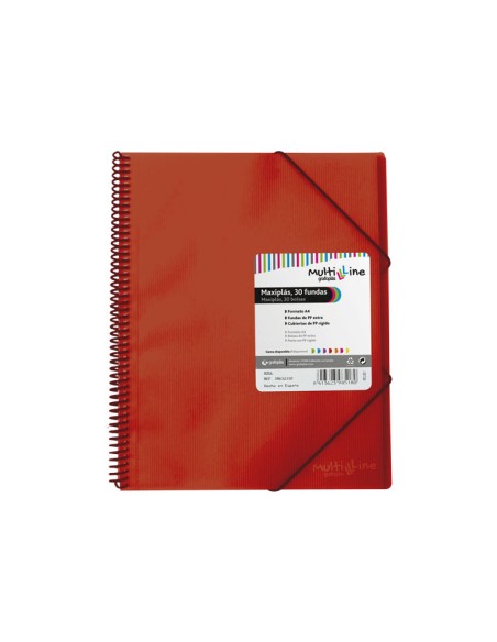 CARP. GRAFOPLAS 30 FUNDAS MAXIPLAS C/ESPIRAL ROJO