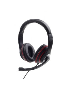 MHS-03-BKRD auricular y casco Auriculares Alámbrico Diadema Juego Negro, Rojo