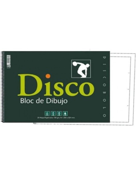 Bloc dibujo disco espiral 130 g 230x330mm 20 hojas con recuadro Bloc dibujo disco espiral 130 g 230x330mm 20 hojas con recuadro