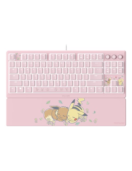 Ornata V3 Tenkeyless  Pikachu & Eevee Edition teclado Juego USB Rosa