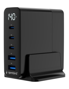 TA-UC-2A3C-PD140-01-BK cargador de dispositivo móvil Smartphone, Tableta, Portátil Negro Corriente alterna Carga rápida Interior