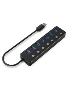 UHB-U3P7P-01 hub de interfaz USB 3.2 Gen 1 (3.1 Gen 1) Type-A 5000 Mbit/s Negro